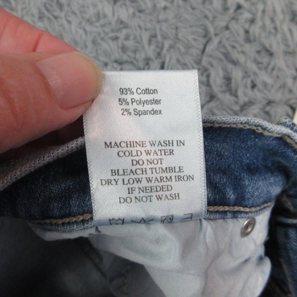 JustUSA Jeans Womens 14 Blue Longer Length Wide Leg Fringe Hem 32x30* NWT - Picture 13 of 16